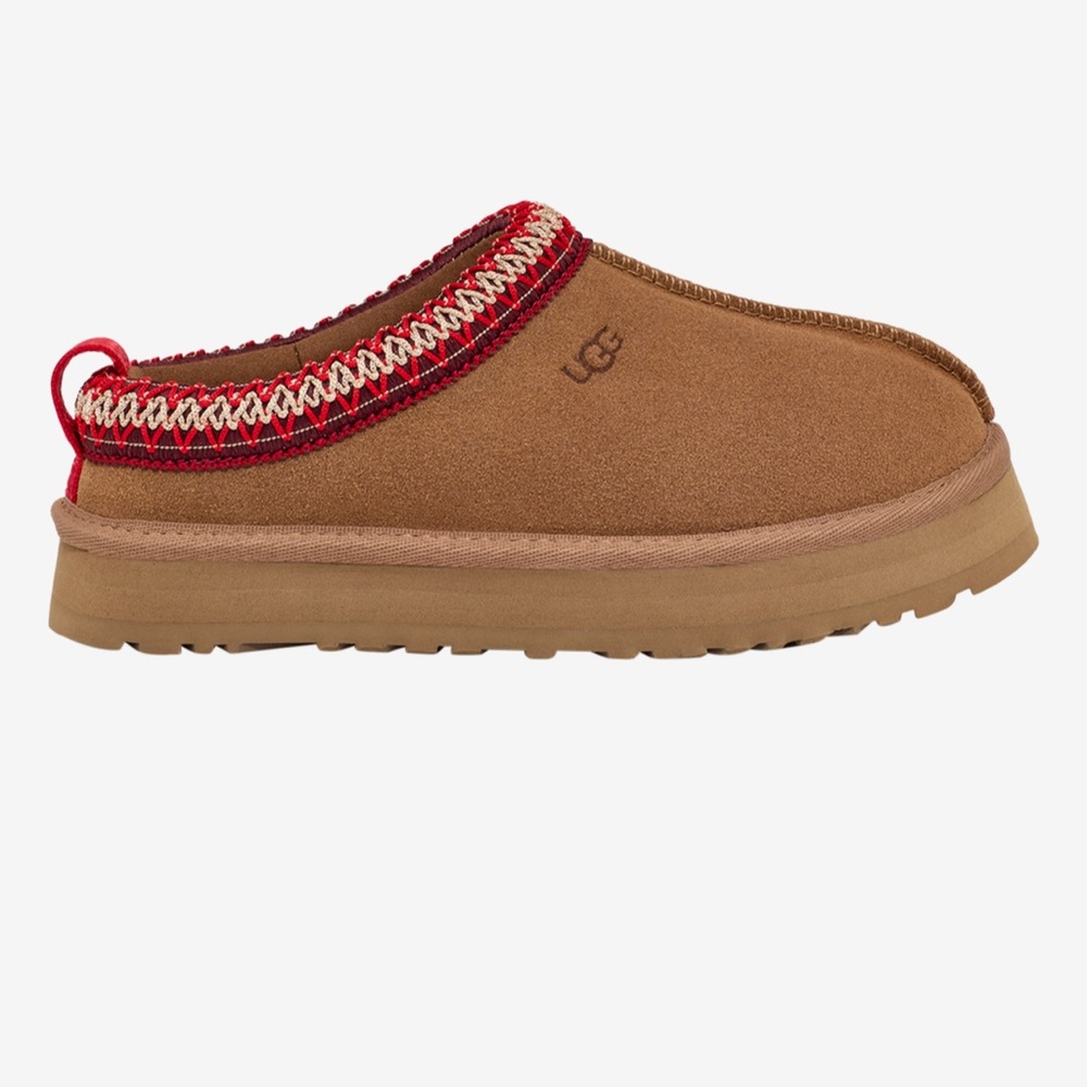 ✨BRAND NEW✨ - UGG Tazz Platform in Chestnut with Red Accents